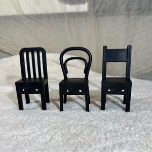 IKEA Chairs Set/3 Decorative Wall Mounted Hangers Hooks Black FJANTIG 5”